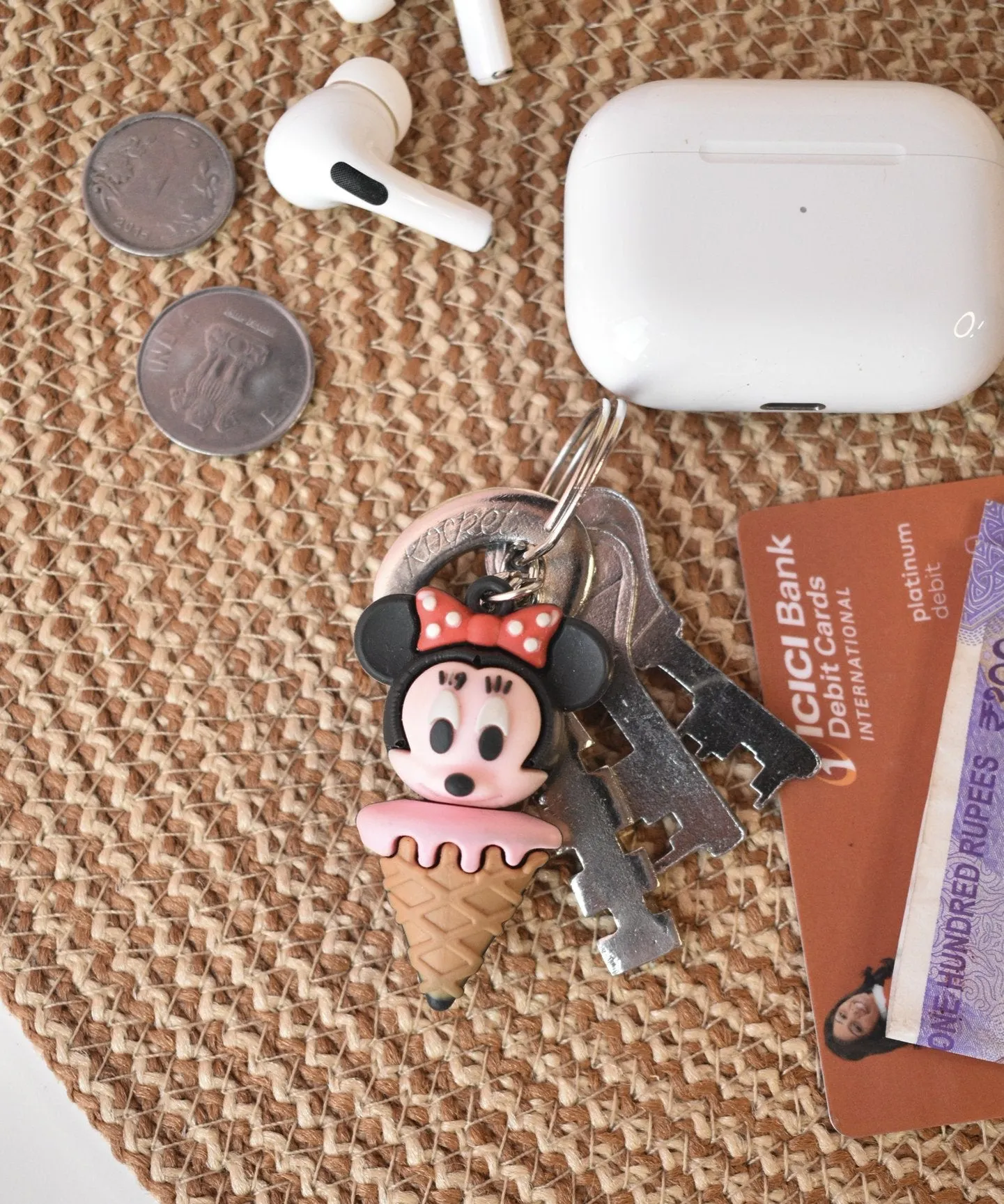 Minnie Mouse Ice cream Keychain