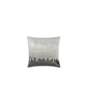 MIRA GREY SILVER VELVET PILLOW