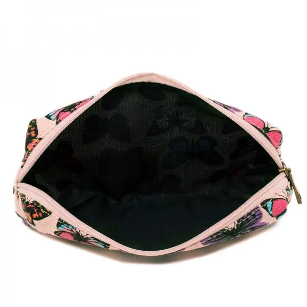 Miss Lulu Canvas Pencil Case Butterfly Pink