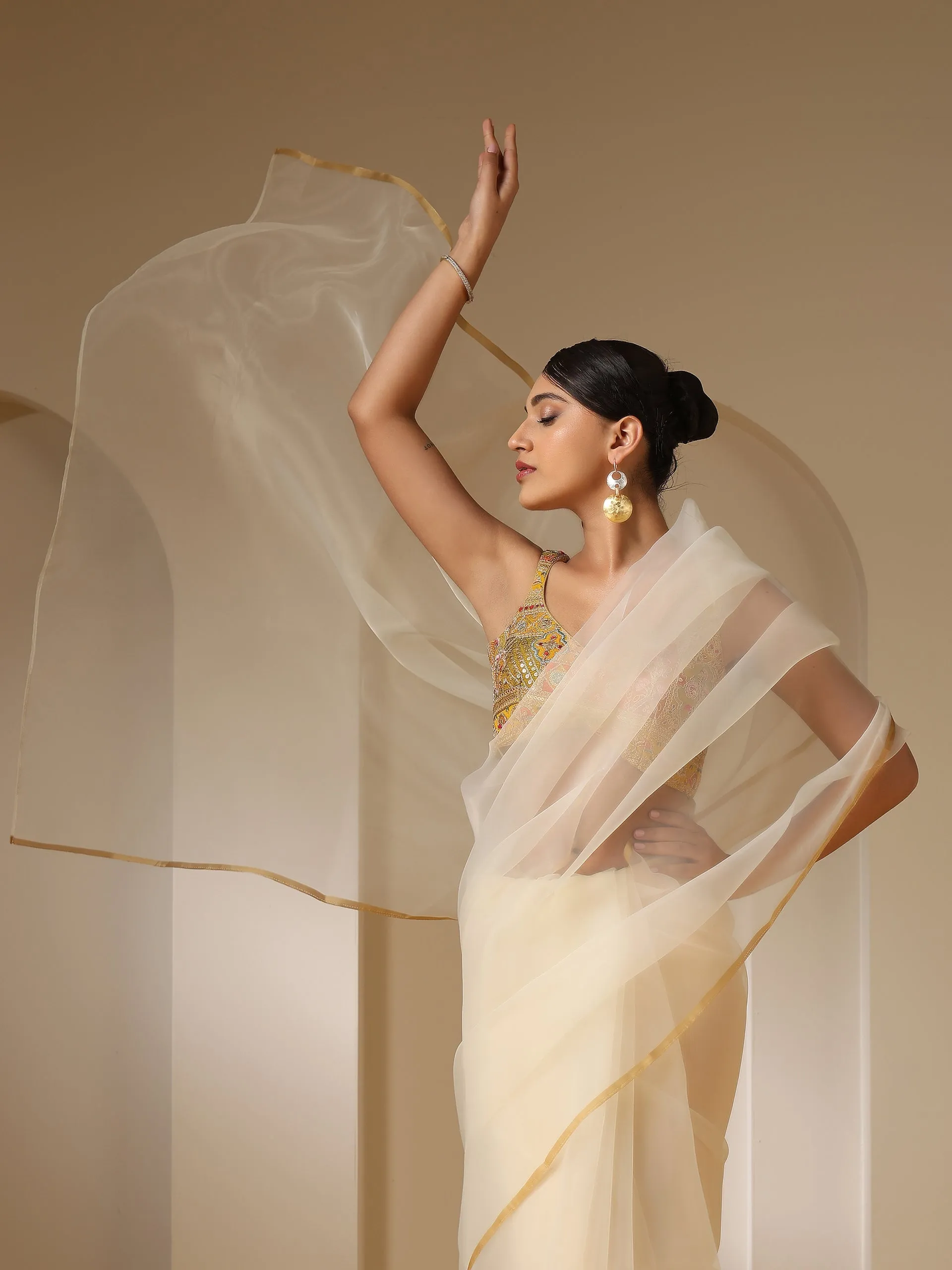 Morning Dew Organza Cloud Saree