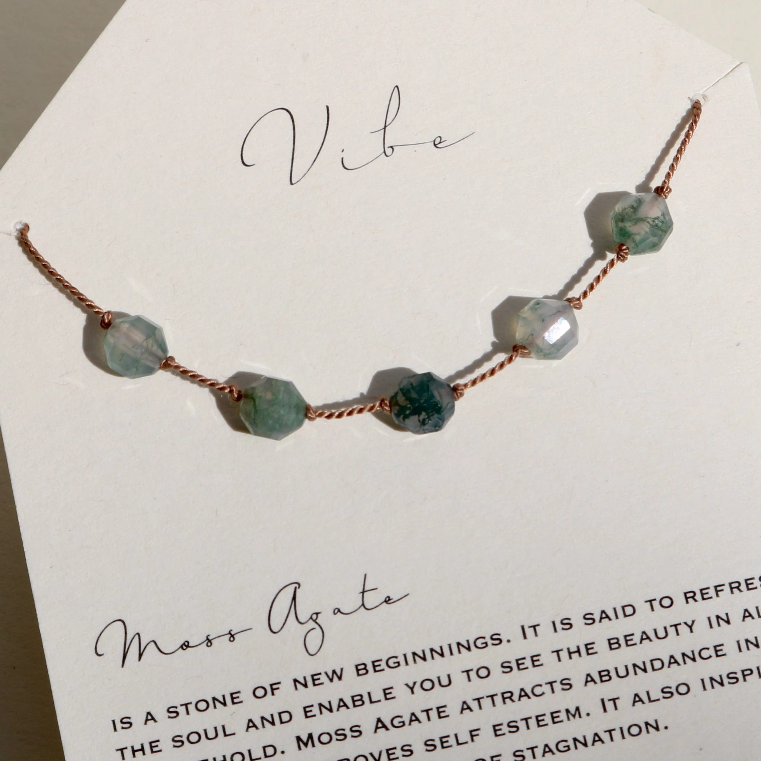 MOSS AGATE 5 STONE NECKLACE