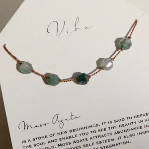 MOSS AGATE 5 STONE NECKLACE