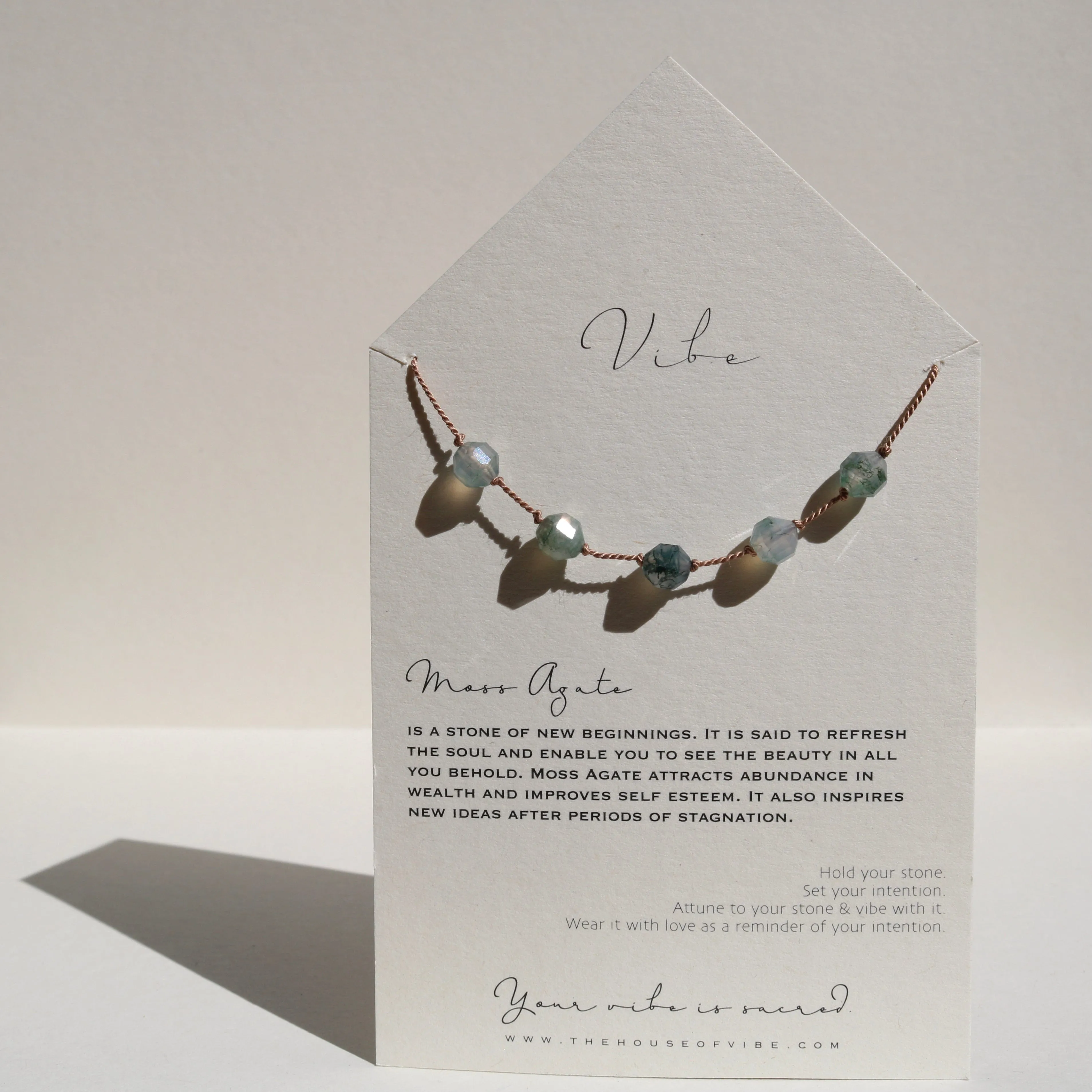 MOSS AGATE 5 STONE NECKLACE