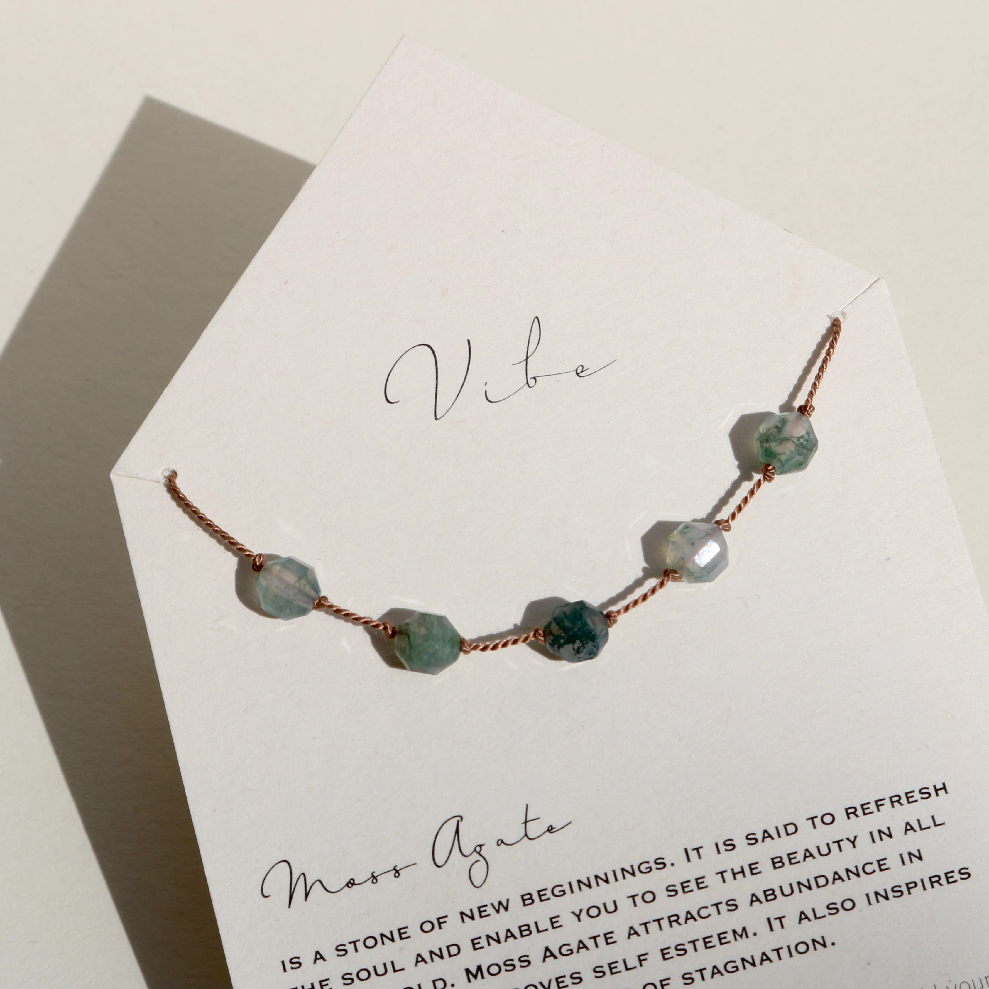 MOSS AGATE 5 STONE NECKLACE