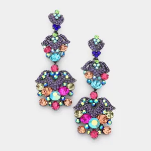 Multi-Color Crystal Dangle Earrings | Lauren | 549419