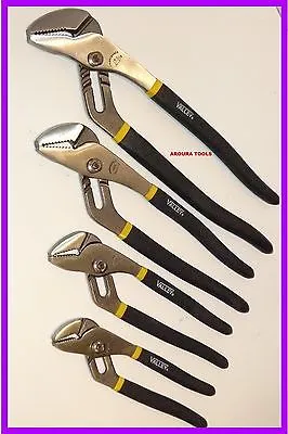 MULTI-GRIP PLIERS 4pc set, 6", 8", 10" & 12" - CrV STEEL, WATER PUMP PLIERS- NEW