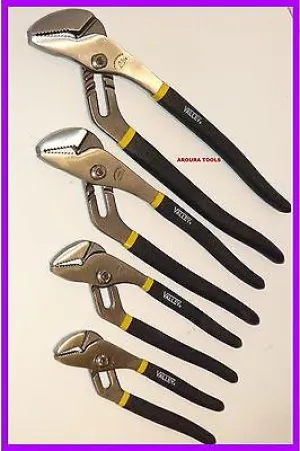MULTI-GRIP PLIERS 4pc set, 6", 8", 10" & 12" - CrV STEEL, WATER PUMP PLIERS- NEW