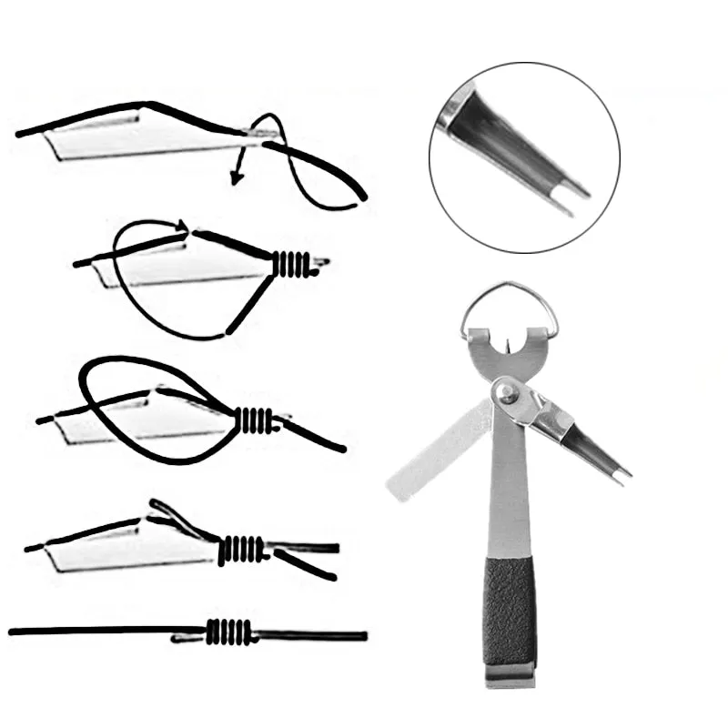 Multifunctional Fishing Quick Knot Tool Fast Tie Knot Line Cutter Clipper Nipper Hook Sharpener