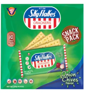 MY SAN, SKY FLAKES CRACKERS ONION AND CHIVES 250G