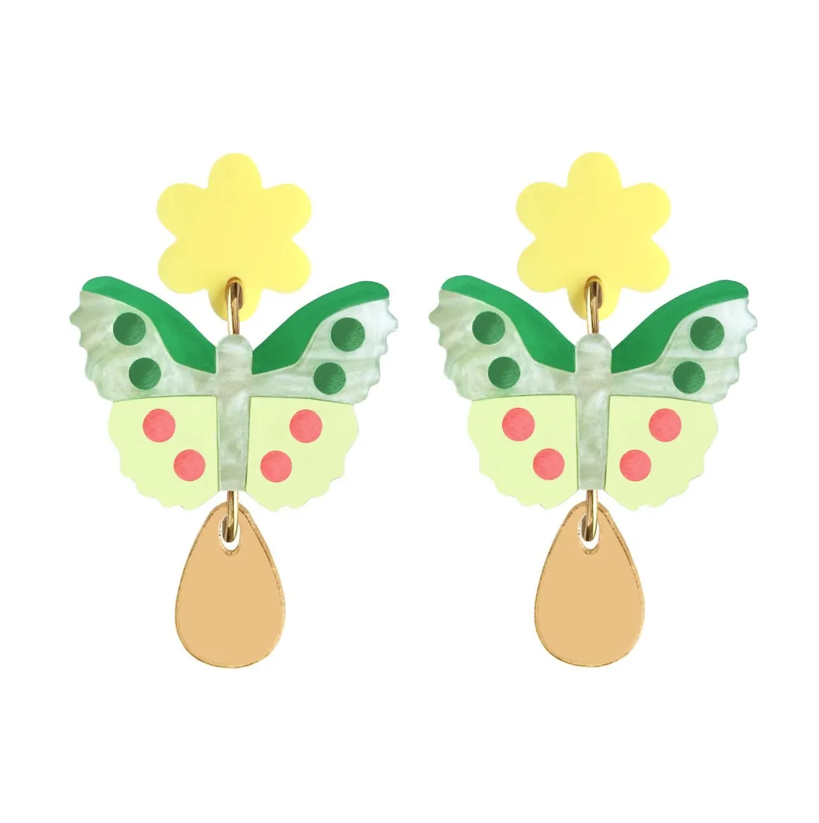 Natalie Lea Owen - Butterfly Flower Dangle Earrings