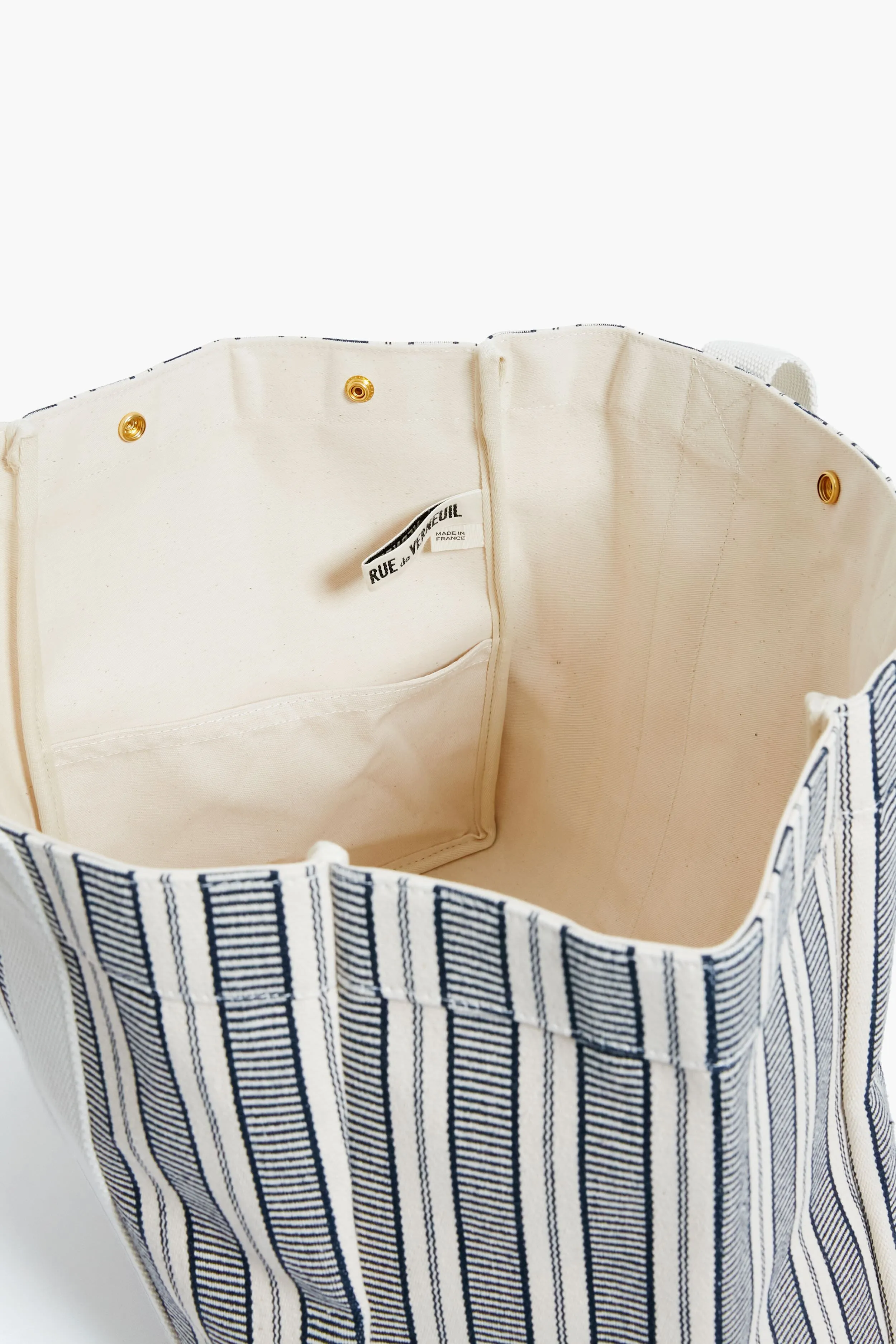 Navy Parcours L City Stripes Tote