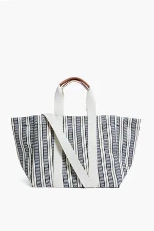 Navy Parcours L City Stripes Tote