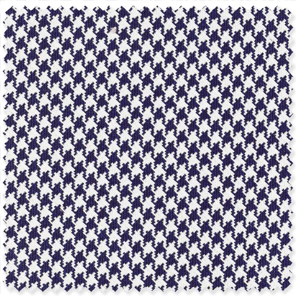 Navy Silk Houndstooth Jacquard