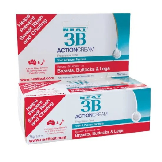 NEAT 3B ACTION CREAM 75g Tube For sweat rash and chafing.