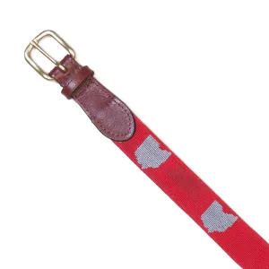 NEEDLEPOINT AND LEATHER BELT