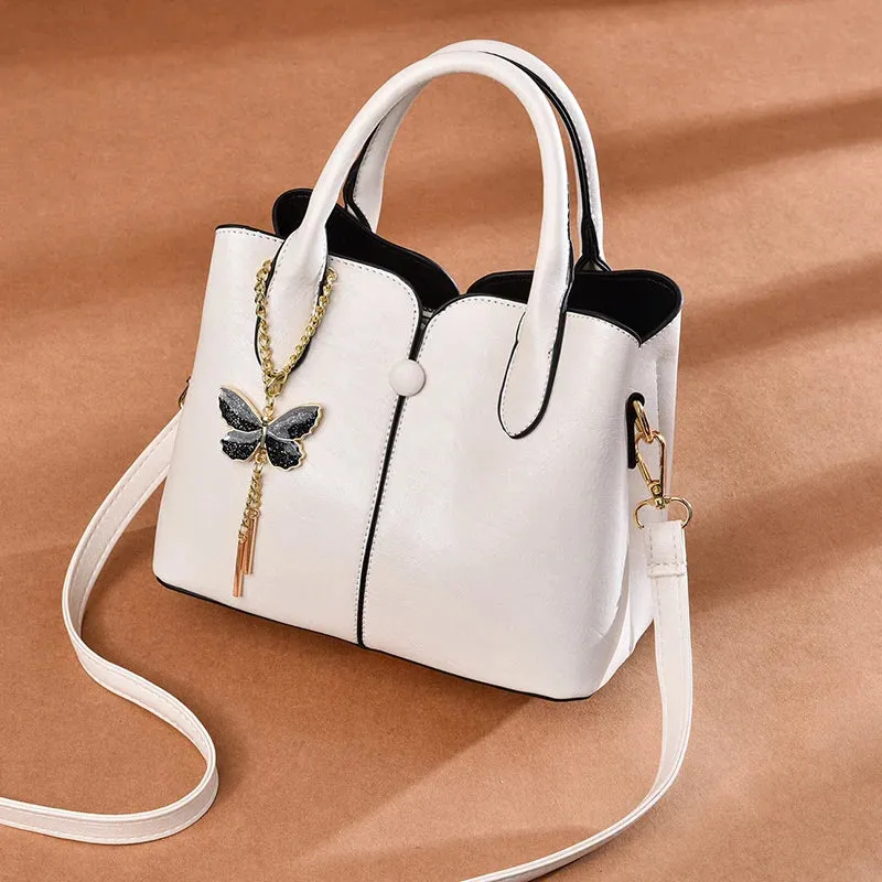 New 2023 Vintage Butterfly Leather Women Handbag Handmade Shoulder Bags For Luxury Bag Woman Women's Handbag