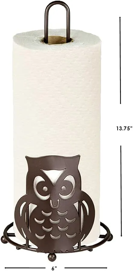 New Home Basics Owl Paper Towel Holder, Bronze! Retails $53 