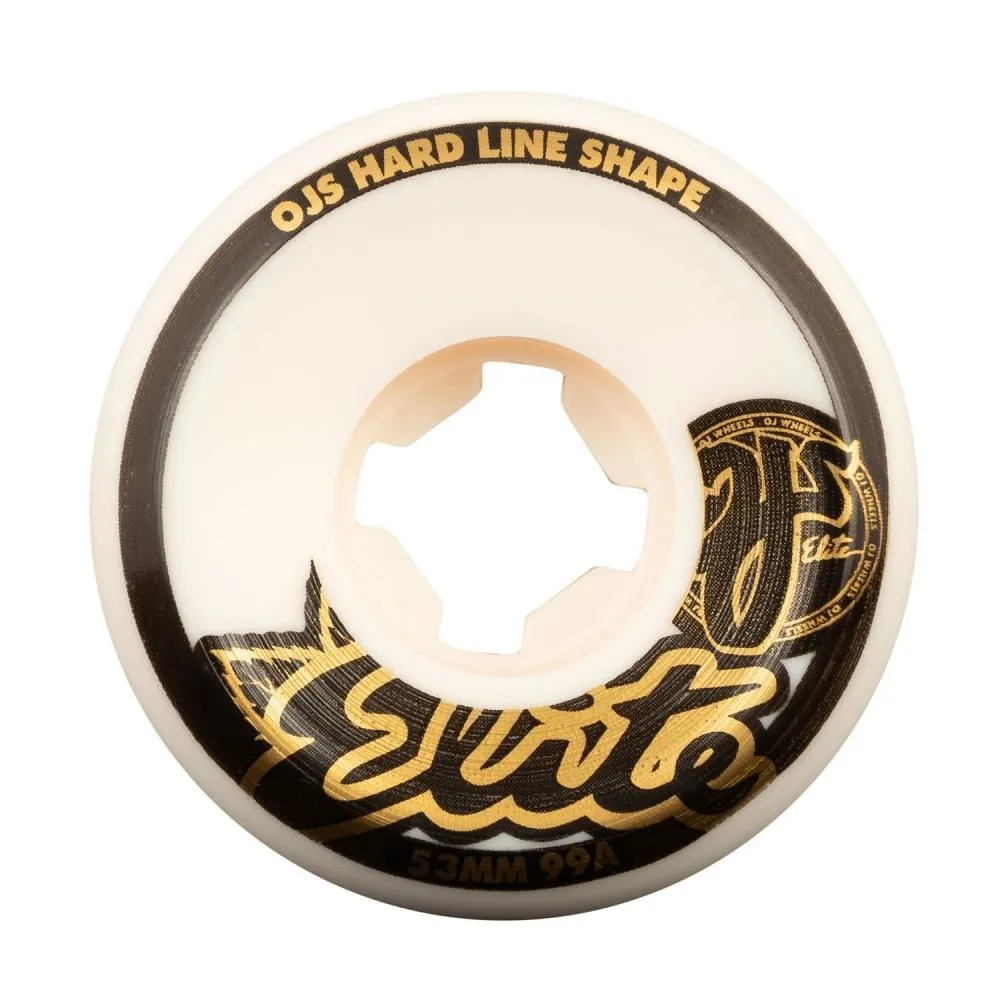 OJ Elite Skateboard Wheels Elite Hard line 99a - White