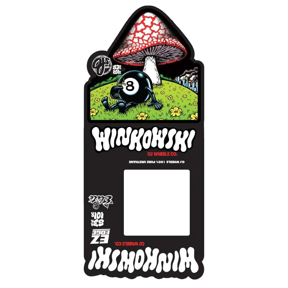 OJ Elite Skateboard Wheels Erick Winkowski Mushroom Elite - White / Red Swirl