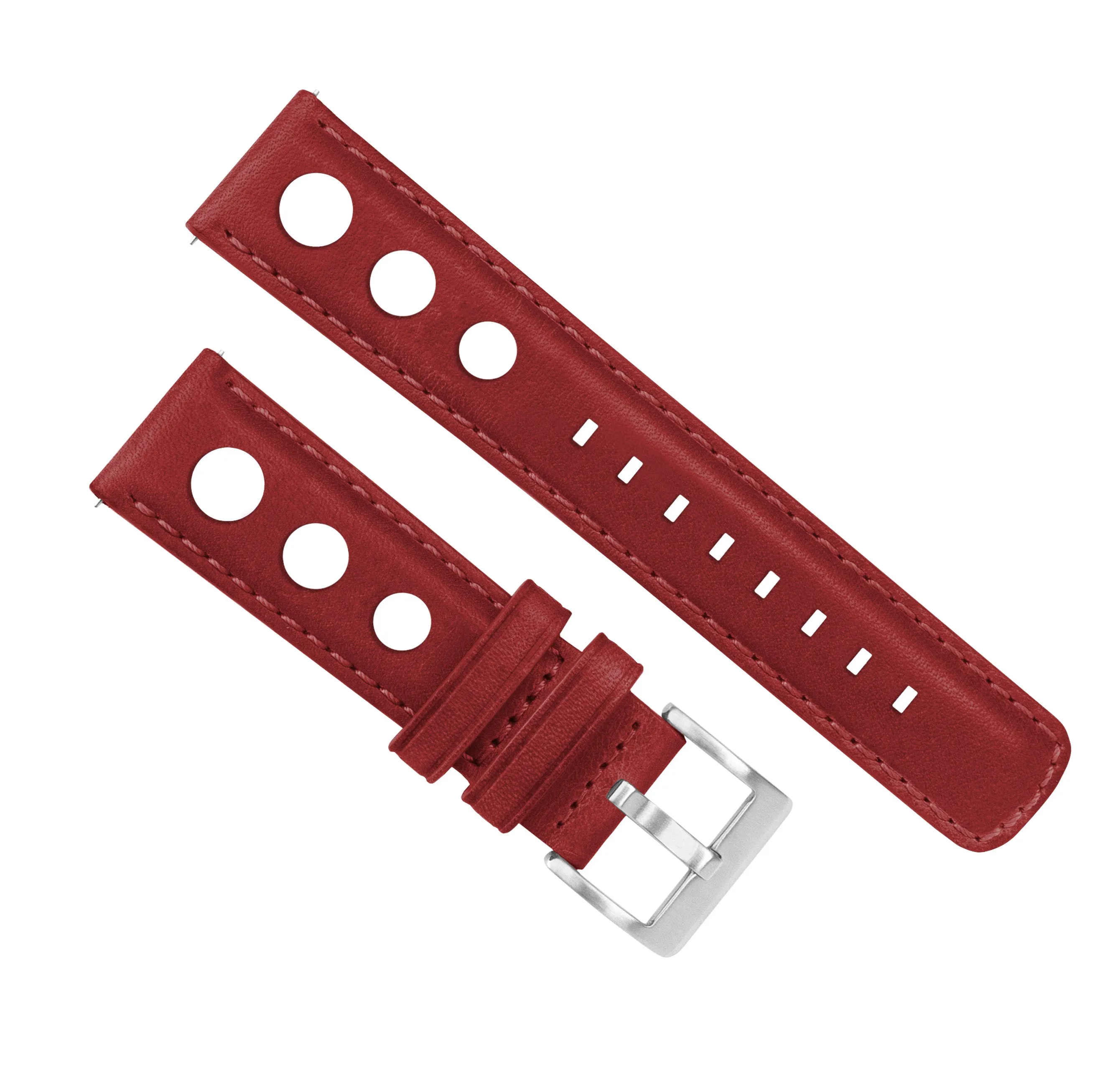 Omega Moonswatch Rally Horween Leather Crimson Red Watch Band