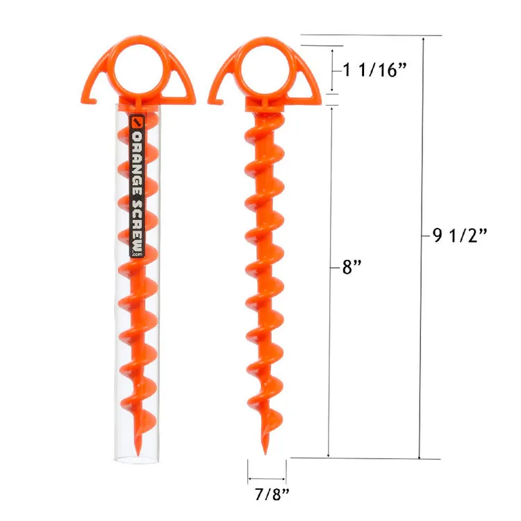 ORANGE SCREW GROUND ANCHOR SET (X4)