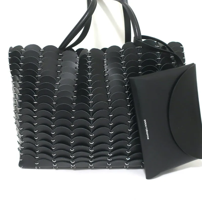 Paco Rabanne Pacoio Tote Black Leather Large Shoulder Bag NEW