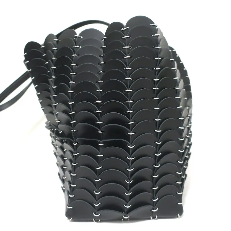 Paco Rabanne Pacoio Tote Black Leather Large Shoulder Bag NEW