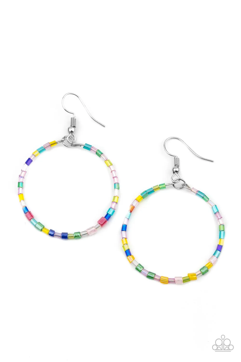 Paparazzi Colorfully Curvy - Multi Hoop Earrings