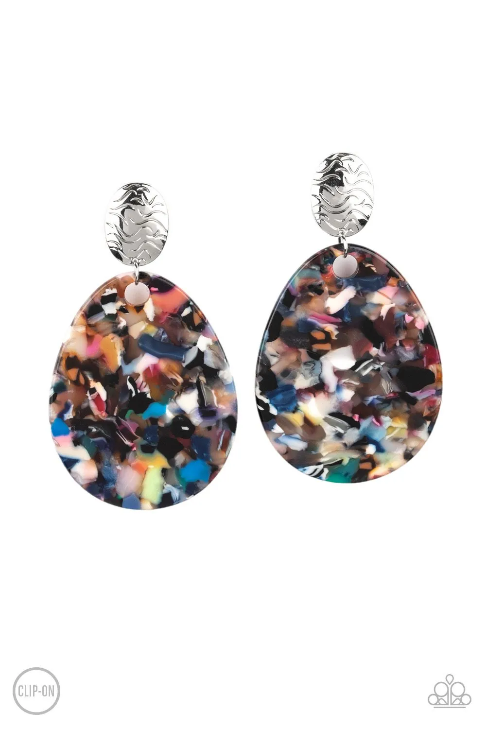 Paparazzi Confetti Collage - Multi Clip-On Earrings