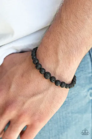 Paparazzi - Focused - Black Lava Stone Bracelet