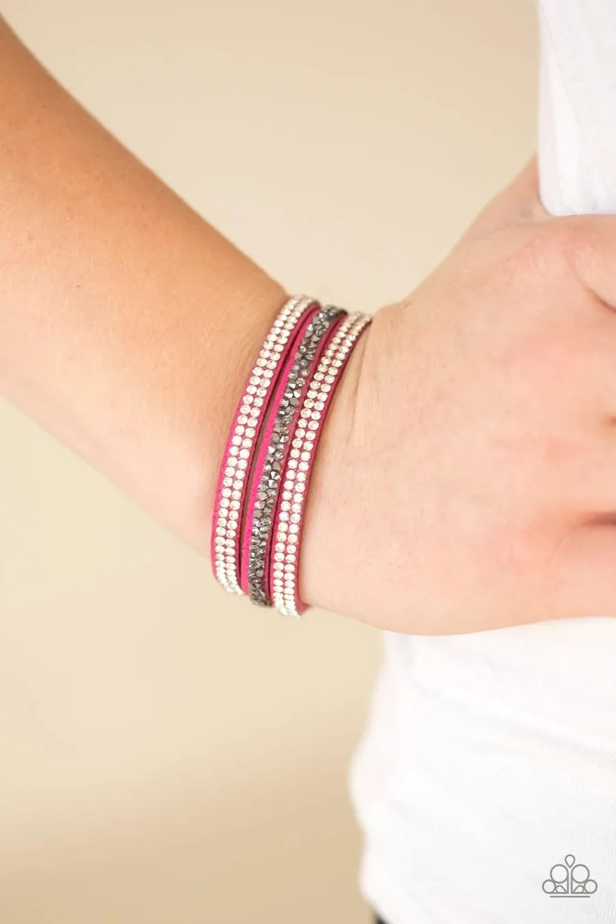 Paparazzi - Mega Glam - Pink Urban Bracelet