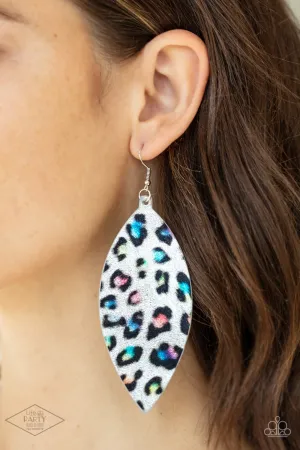 Paparazzi Once a CHEETAH, Always a CHEETAH - Multi Animal Print Leather Earrings