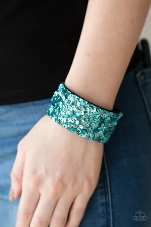Paparazzi - Starry Sequins - Blue Bracelet