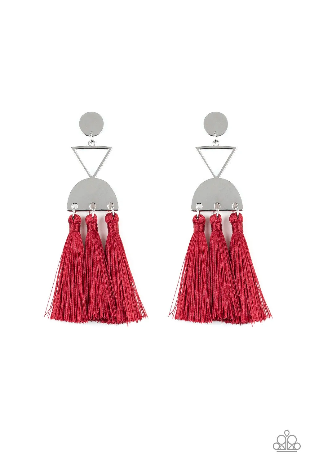 Paparazzi - Tassel Trippin - Red Earring