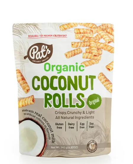 Pat's Organic Coconut Rolls - Original 140g