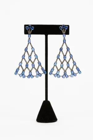 Pave Diamond, Sapphire  Earrings