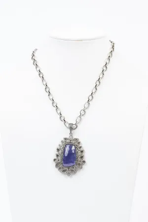 Pave Diamond, Tanzanite Necklace