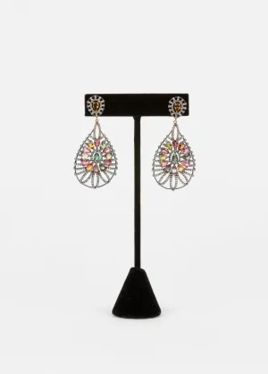 Pave Diamond, Tourmaline Earring