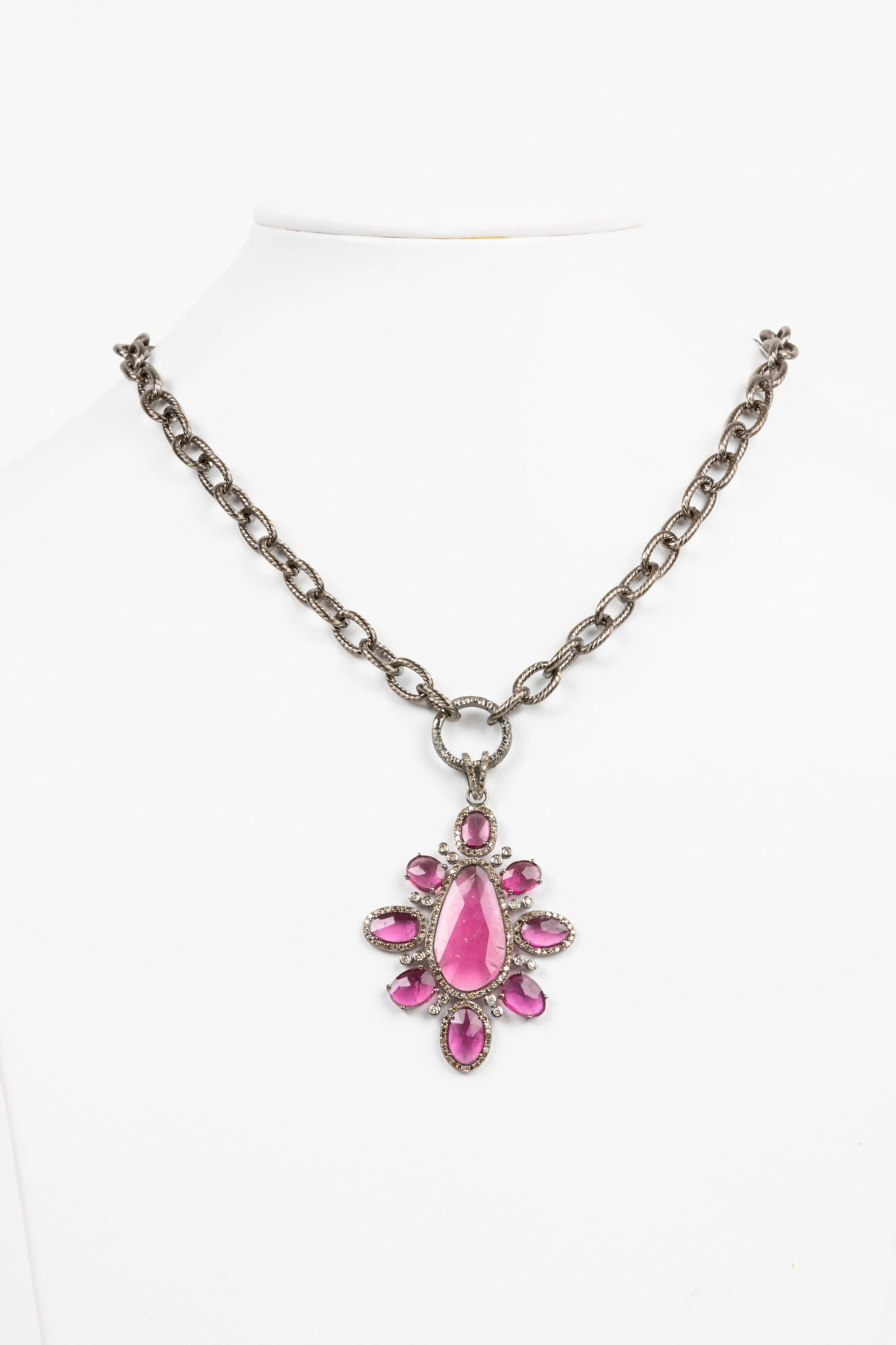 Pave Diamond, Tourmaline Necklace