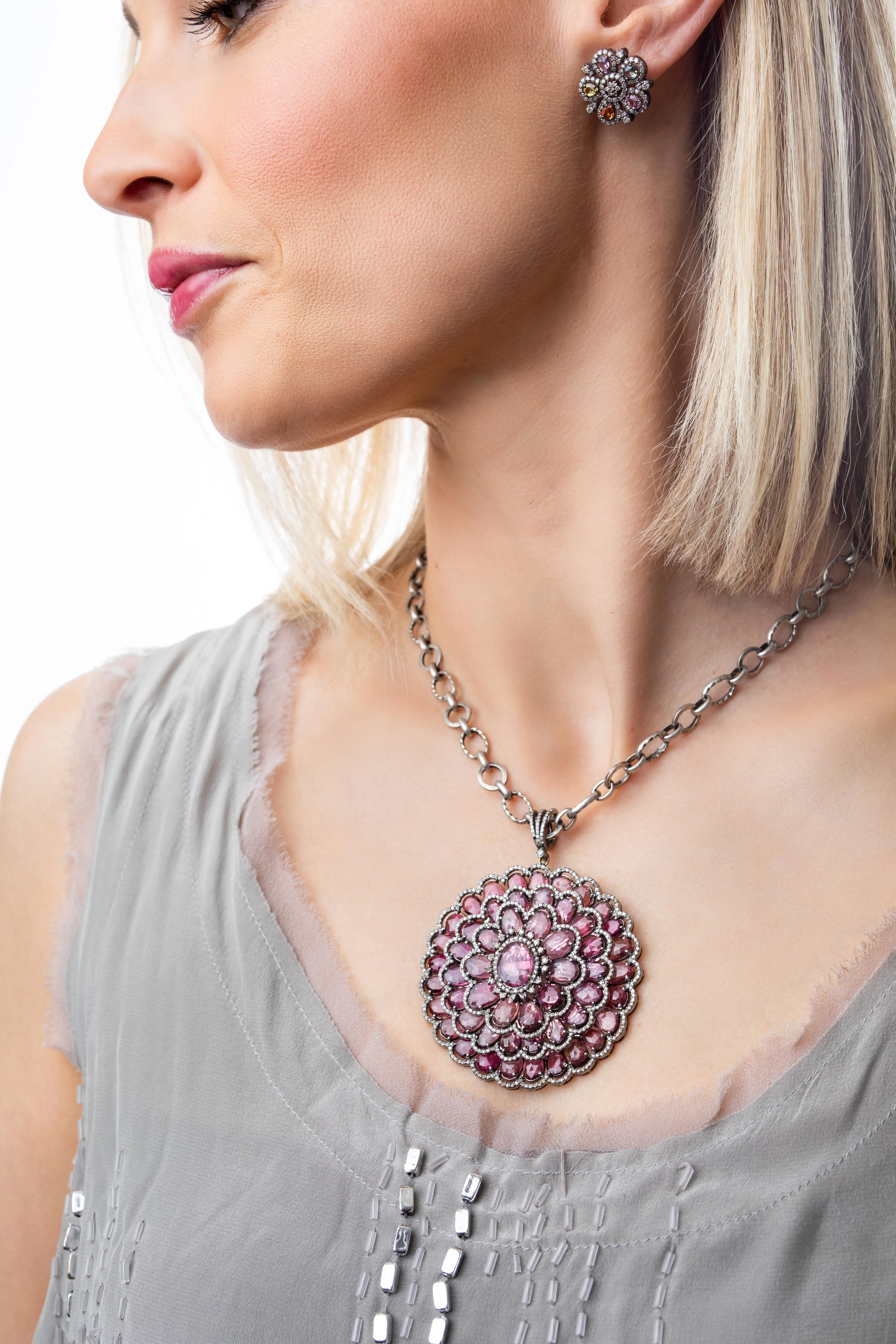 Pave Diamond, Tourmaline Necklace