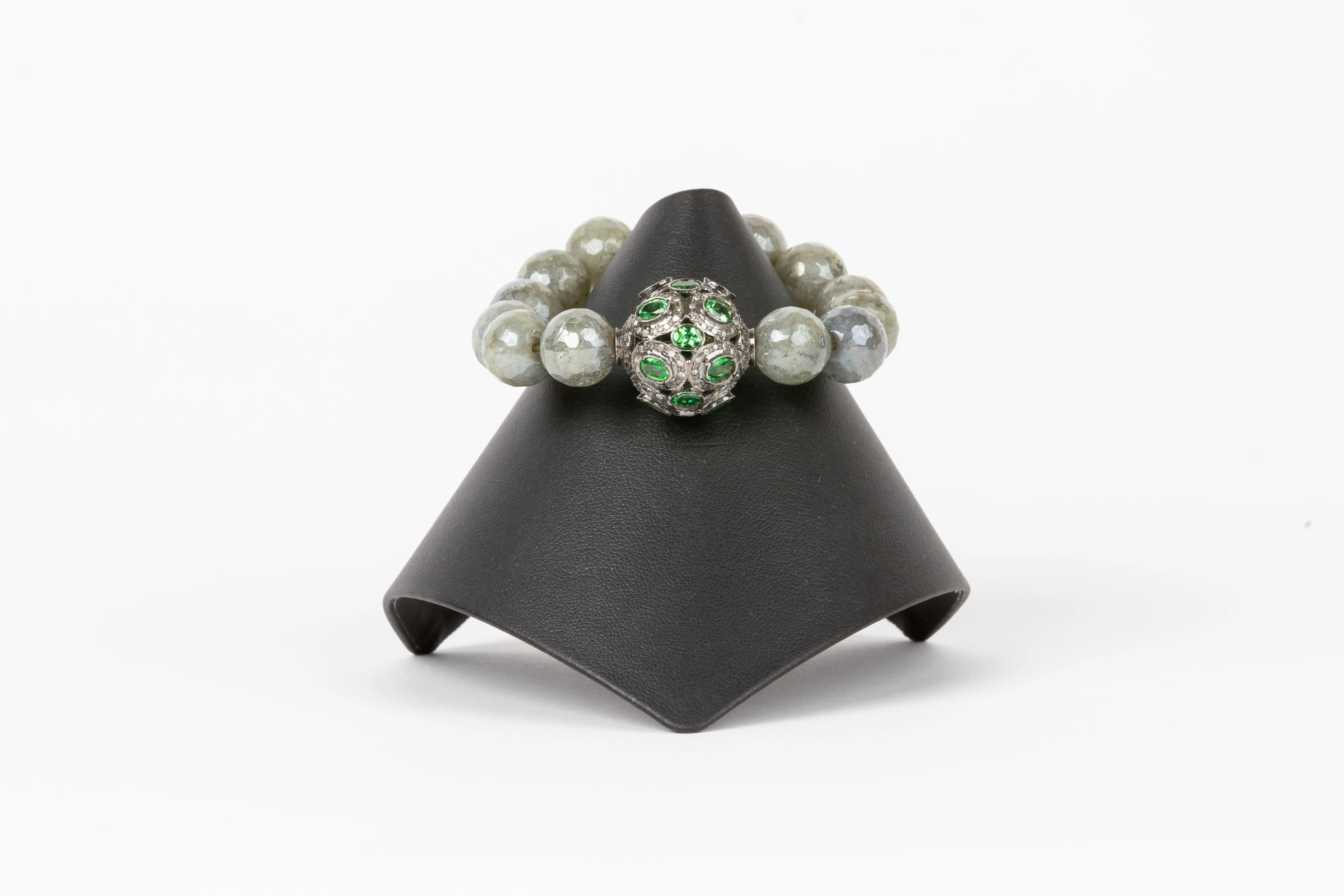 Pave Diamond, Tsavorite , Labradorite Bracelet