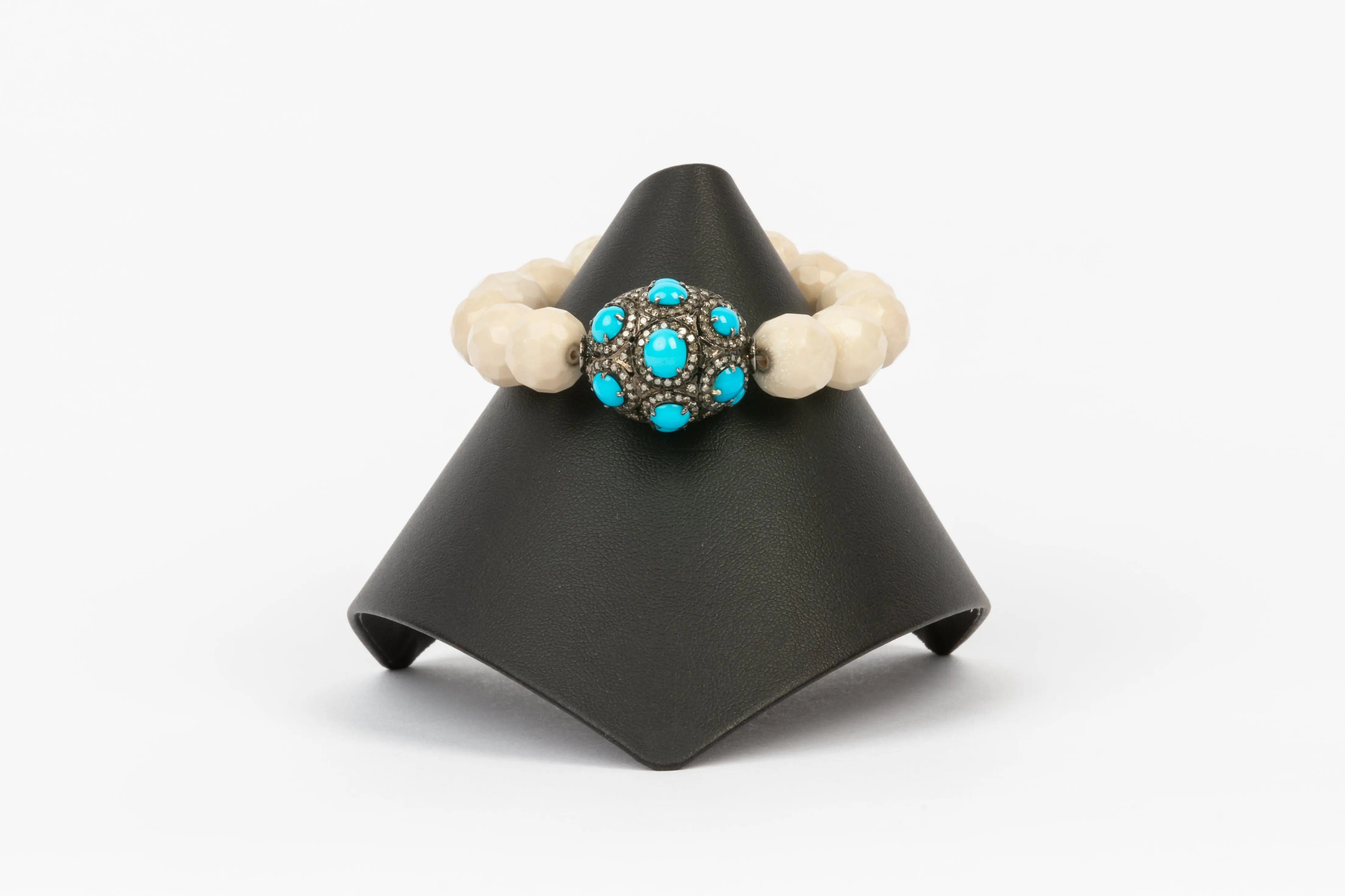 Pave Diamond, Turquoise, Agate Bracelet