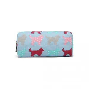 PC - Miss Lulu Canvas Pencil Case Dog Blue
