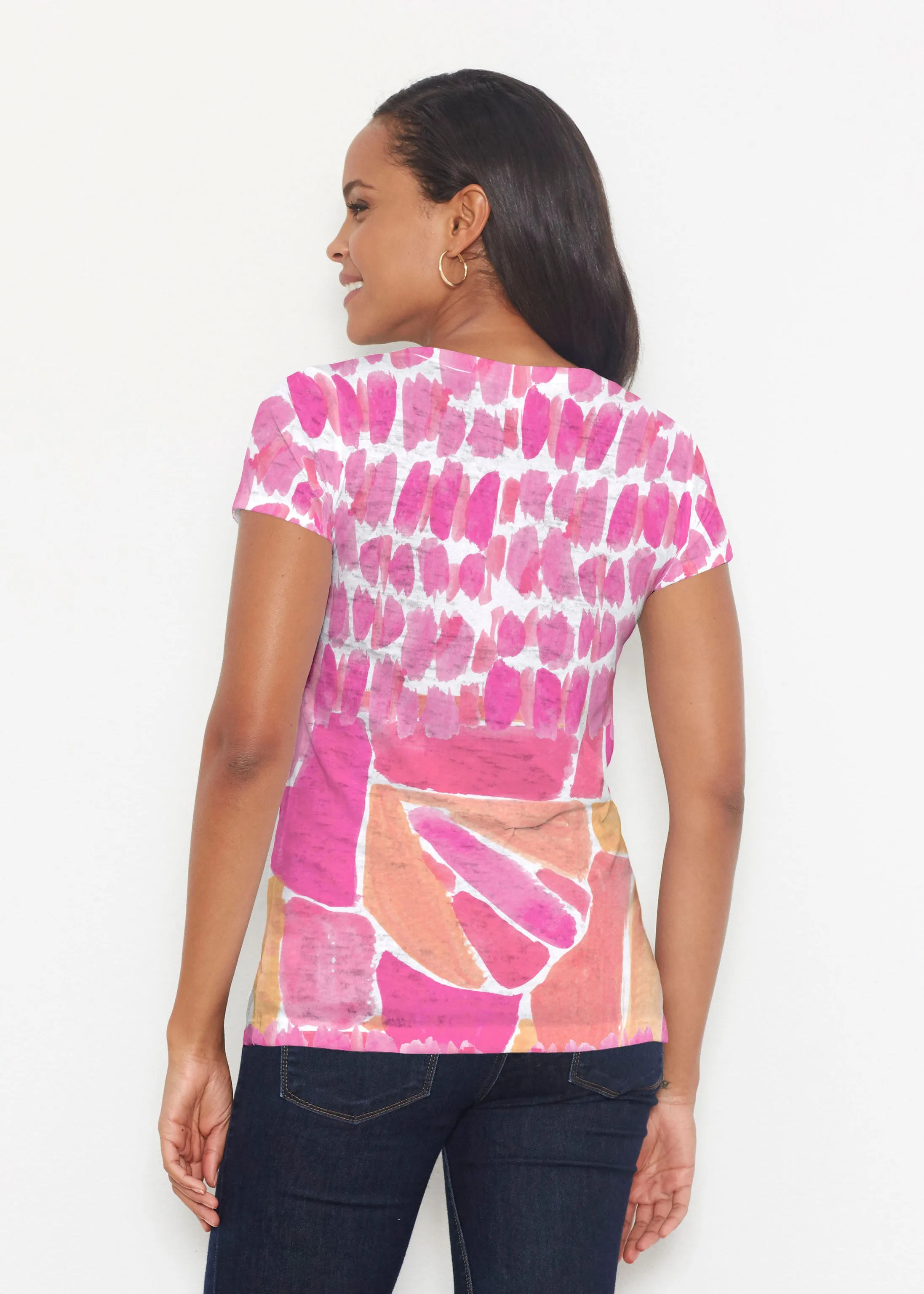 Pebble Walk Orange (17261) ~ Short Sleeve Scoop Shirt
