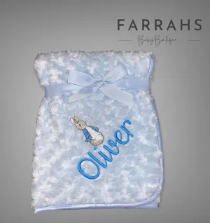 Personalised Rose Swirl Blanket - Peter rabbit