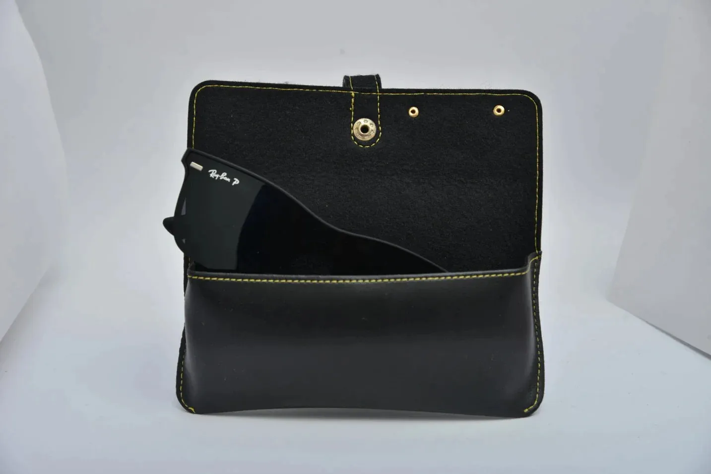 Personalized Men's Wallet and Eyewear Case - Black