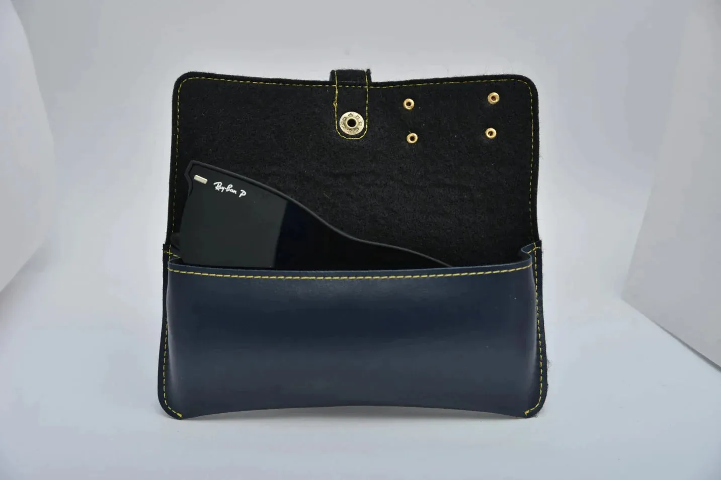 Personalized Men's Wallet and Eyewear Case - Blue