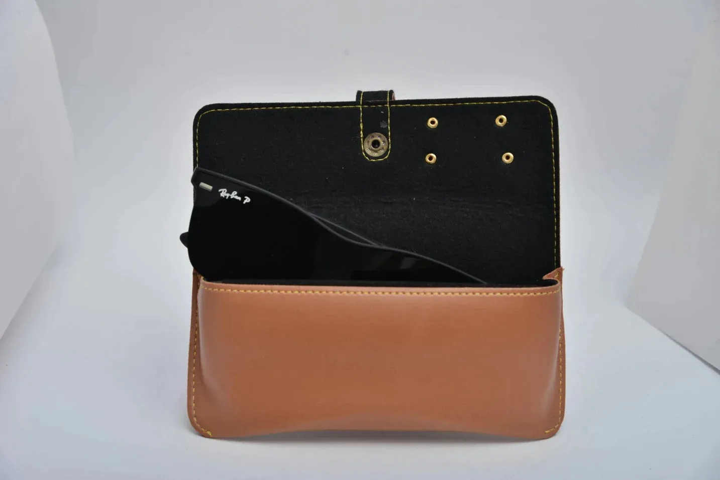 Personalized Men's Wallet and Eyewear Case - Tan
