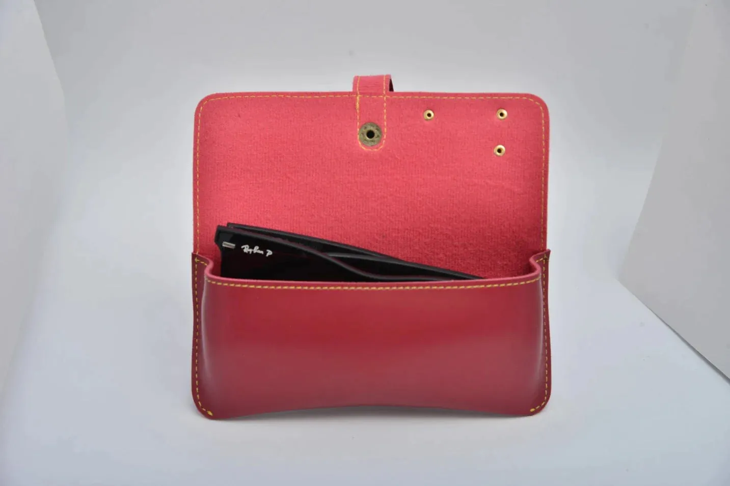 Personalized Men's Wallet and Eyewear Case - Wine