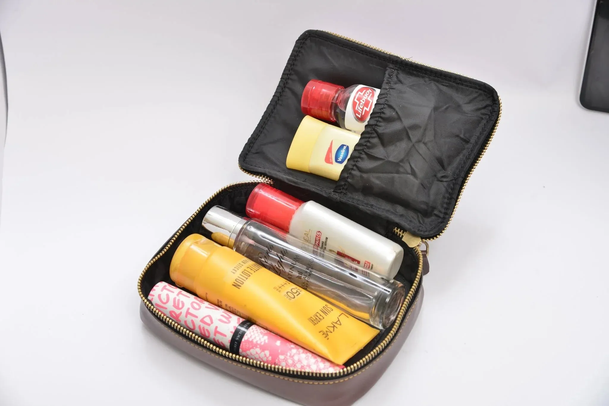 Personalized Mini make up kit   Sling bag - Brown
